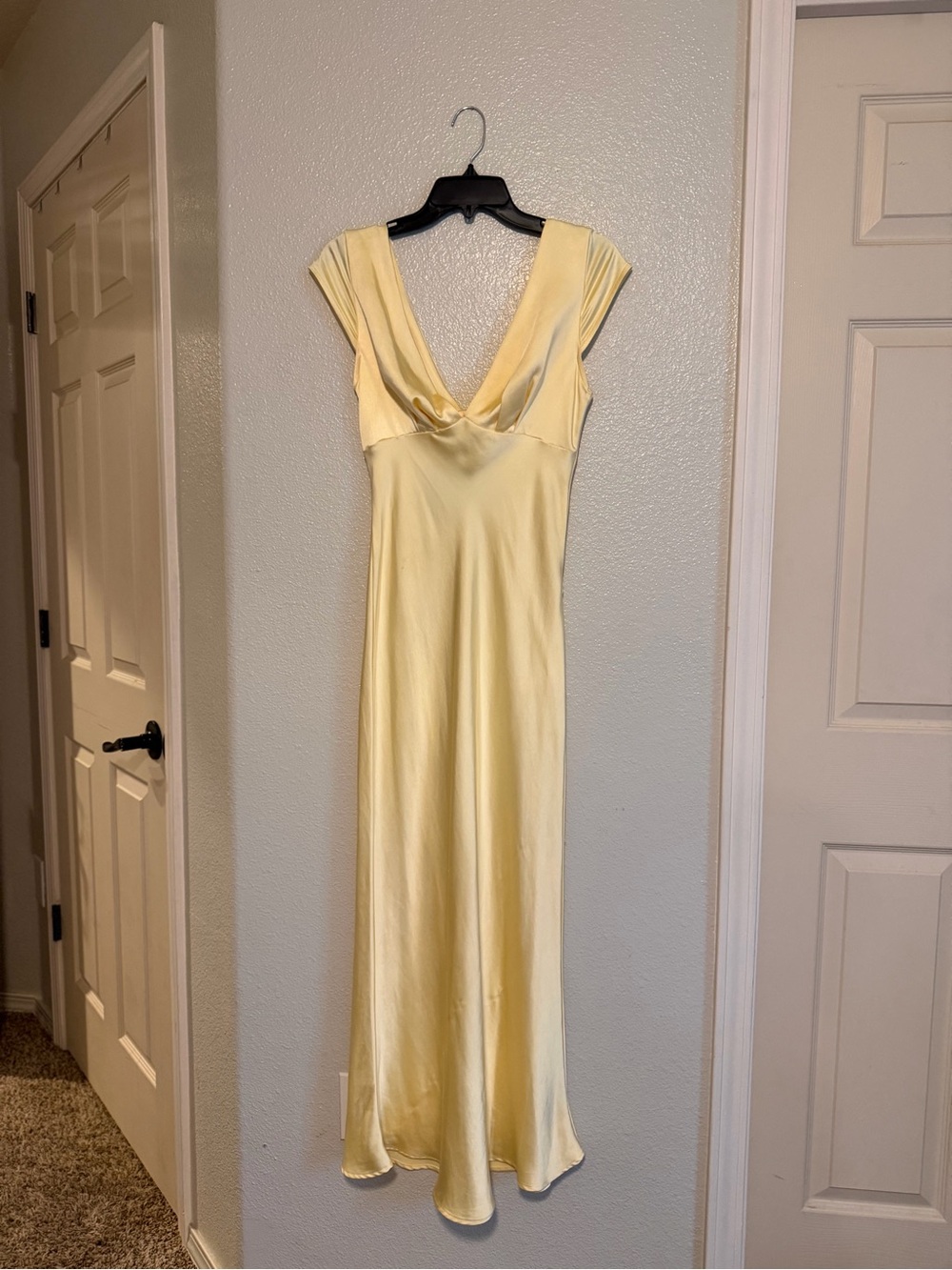 Butter Yellow V-Neck Slip Maxi Dress - worn once